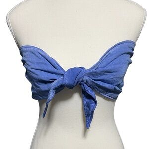 Lelis Collection Women’s Size Small Blue Strapless Knot Bandeau Top NWT